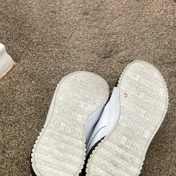 Puma White and Black Sneakers with Chunky Platform Sole - Picture 7 of 8